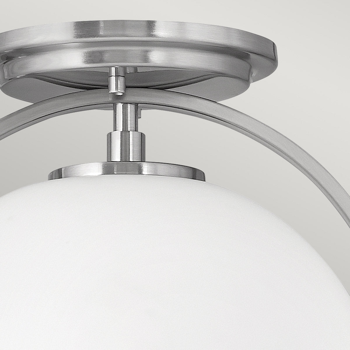 Quintiesse Somerset Flush in Brushed Nickel with Opal Shade