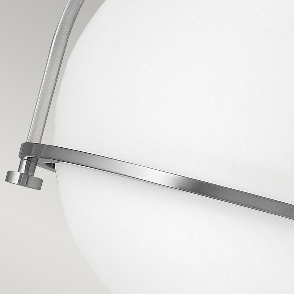 Quintiesse Somerset Flush in Brushed Nickel with Opal Shade