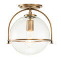 Quintiesse Somerset Flush in Heritage Brass with Clear Shade