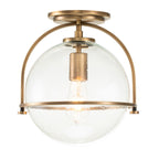 Quintiesse Somerset Flush in Heritage Brass with Clear Shade