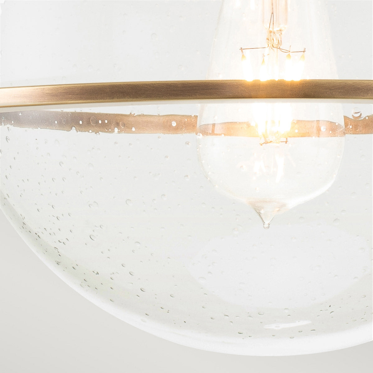 Quintiesse Somerset Flush in Heritage Brass with Clear Shade