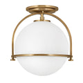 Quintiesse Somerset Flush in Heritage Brass with Opal Shade