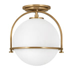 Quintiesse Somerset Flush in Heritage Brass with Opal Shade