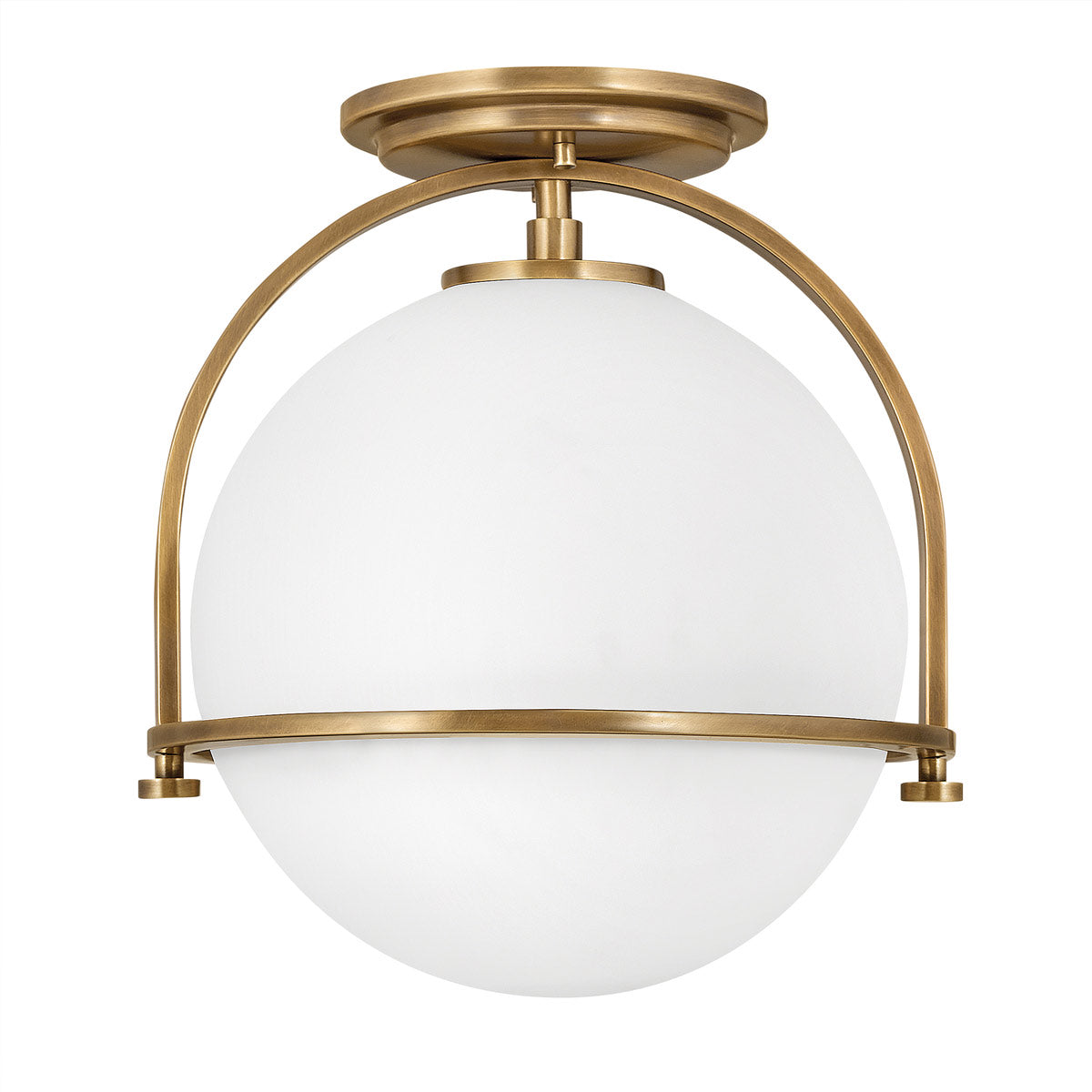 Quintiesse Somerset Flush in Heritage Brass with Opal Shade