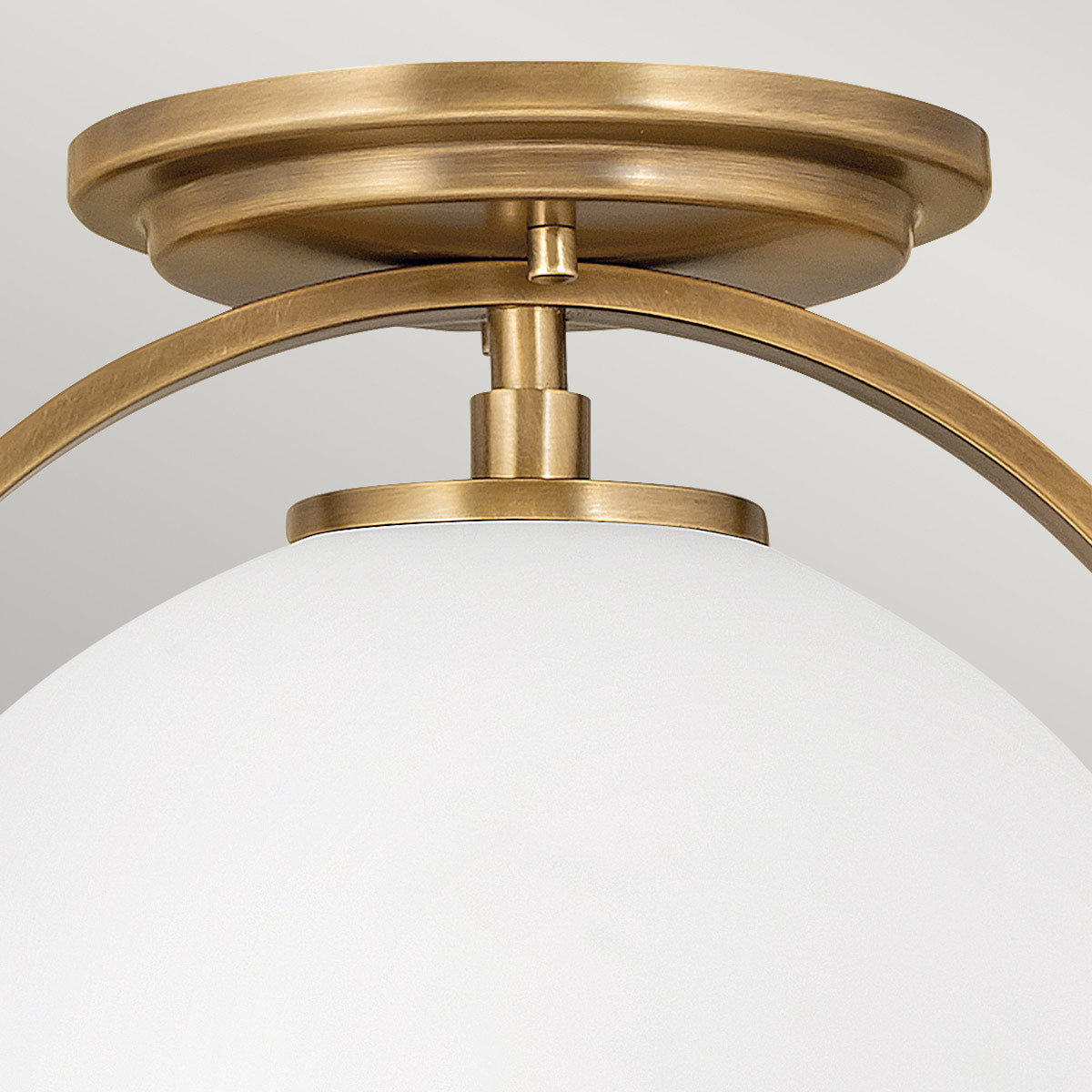 Quintiesse Somerset Flush in Heritage Brass with Opal Shade