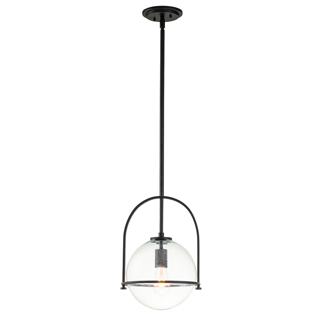 Quintiesse Somerset Medium Pendant in Black with Clear Shade