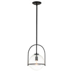 Quintiesse Somerset Medium Pendant in Black with Clear Shade