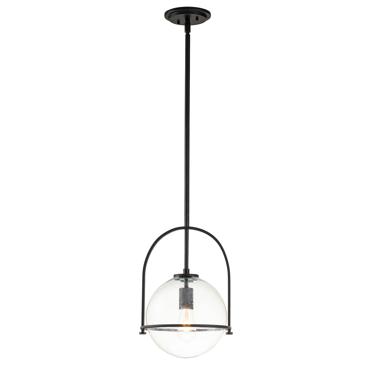 Quintiesse Somerset Medium Pendant in Black with Clear Shade