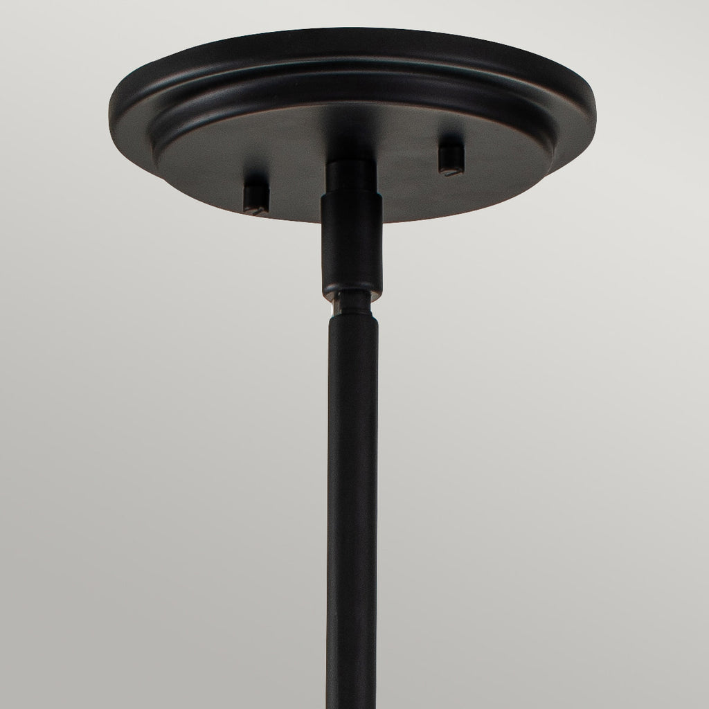 Quintiesse Somerset Medium Pendant in Black with Clear Shade