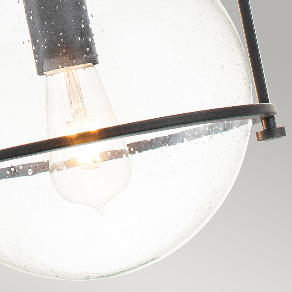 Quintiesse Somerset Medium Pendant in Black with Clear Shade
