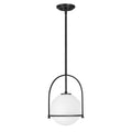 Quintiesse Somerset Medium Pendant in Black with Opal Shade