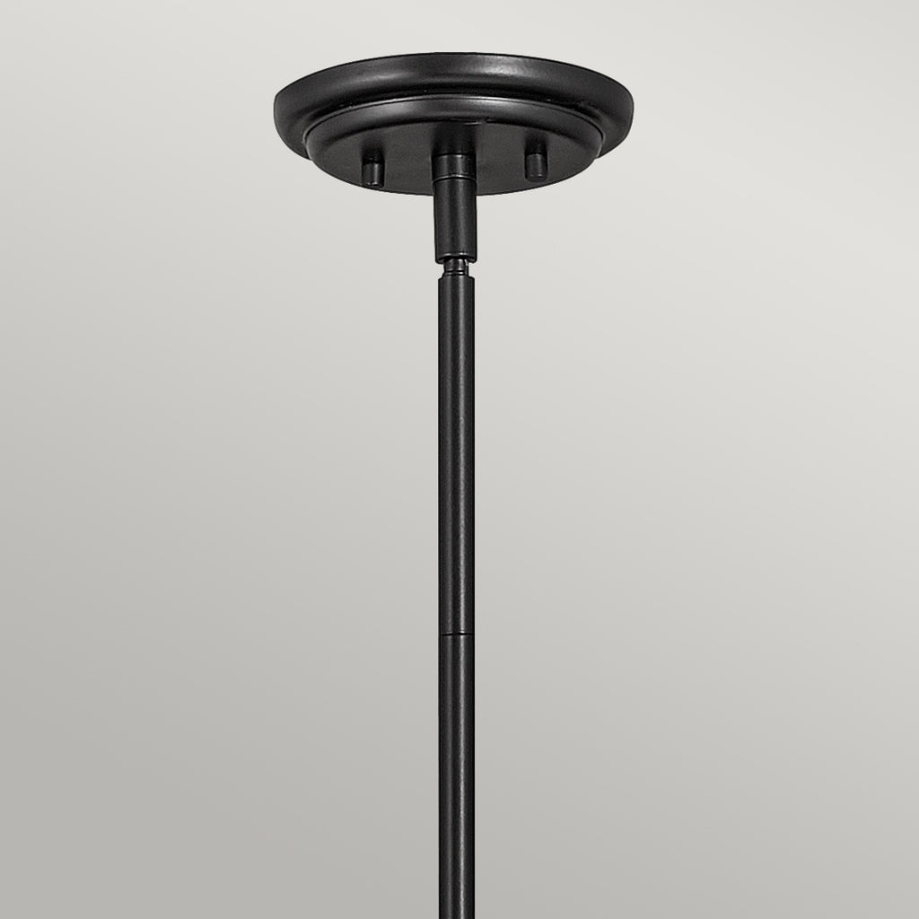Quintiesse Somerset Medium Pendant in Black with Opal Shade