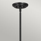 Quintiesse Somerset Medium Pendant in Black with Opal Shade