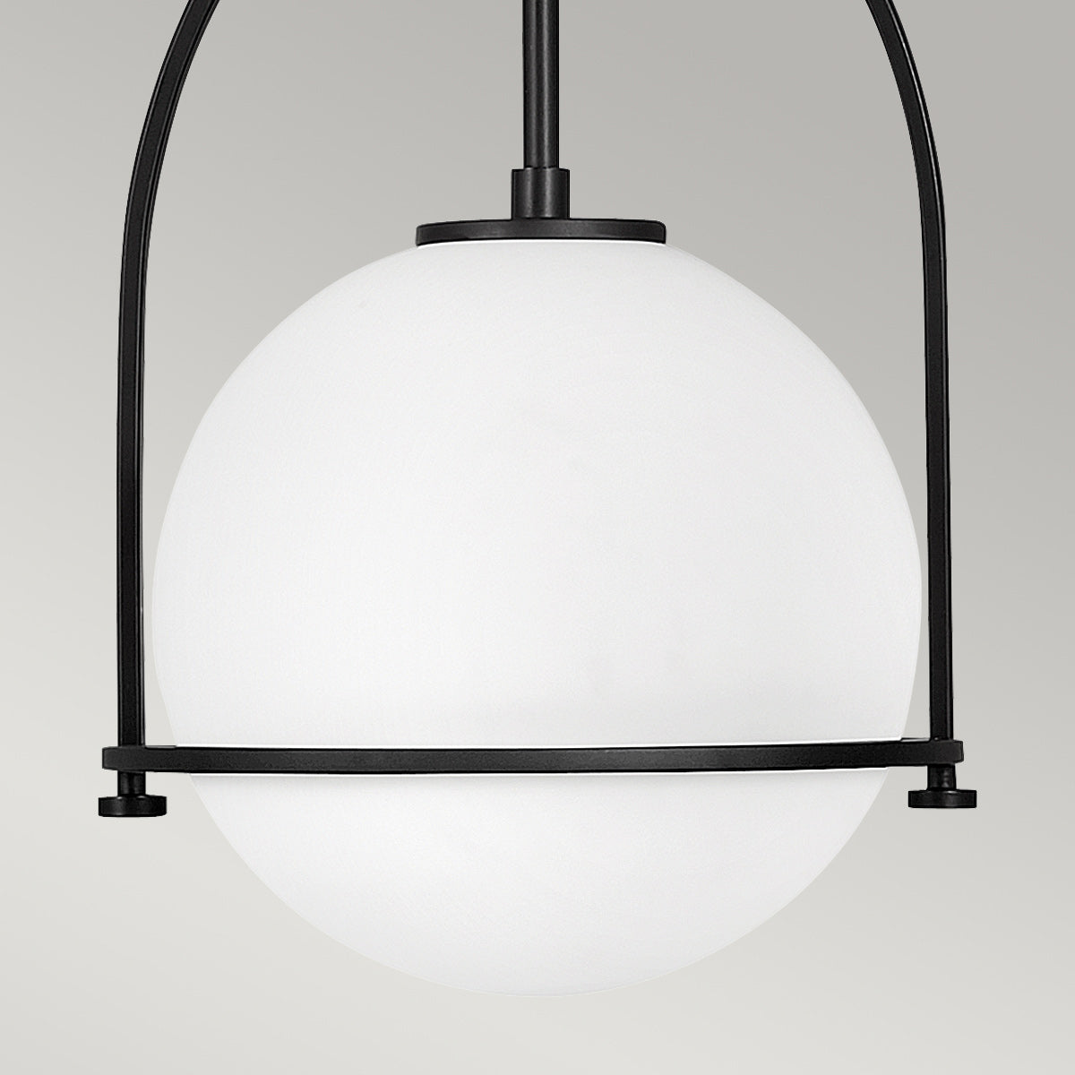 Quintiesse Somerset Medium Pendant in Black with Opal Shade