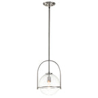 Quintiesse Somerset Medium Pendant in Brushed Nickel with Clear Shade