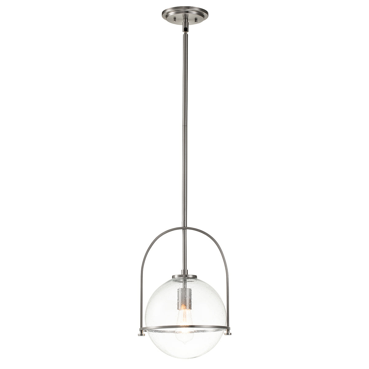 Quintiesse Somerset Medium Pendant in Brushed Nickel with Clear Shade