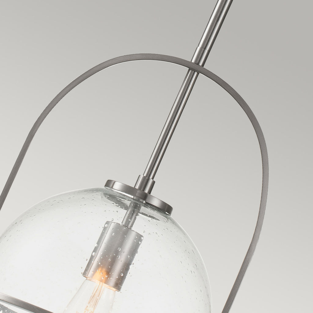 Quintiesse Somerset Medium Pendant in Brushed Nickel with Clear Shade