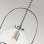 Quintiesse Somerset Medium Pendant in Brushed Nickel with Clear Shade
