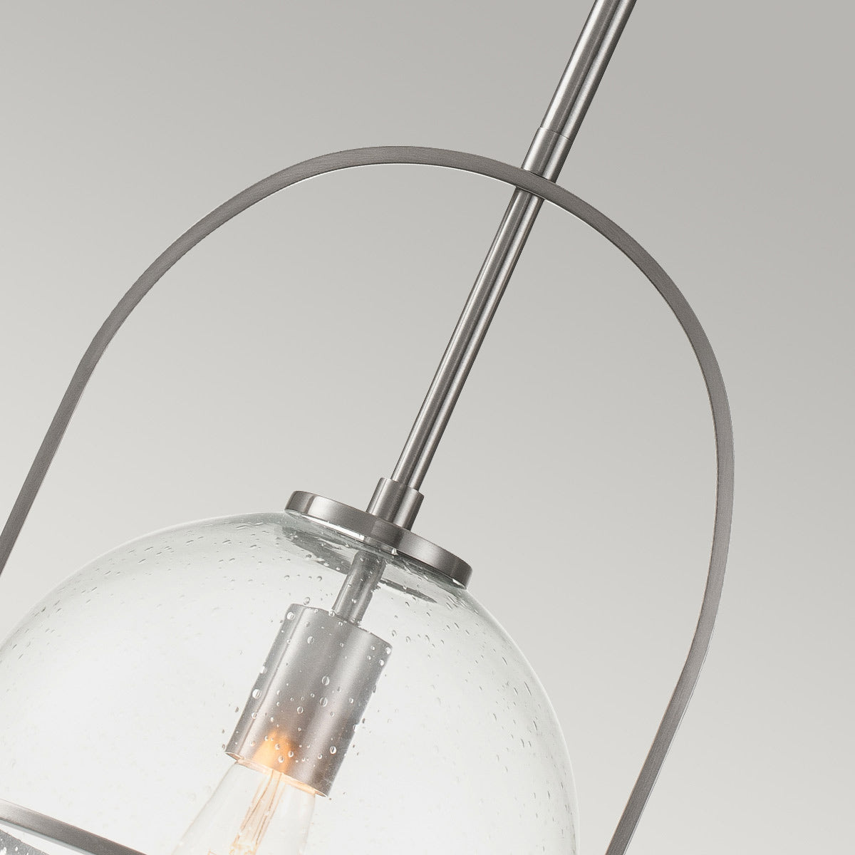 Quintiesse Somerset Medium Pendant in Brushed Nickel with Clear Shade