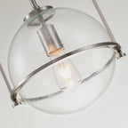 Quintiesse Somerset Medium Pendant in Brushed Nickel with Clear Shade
