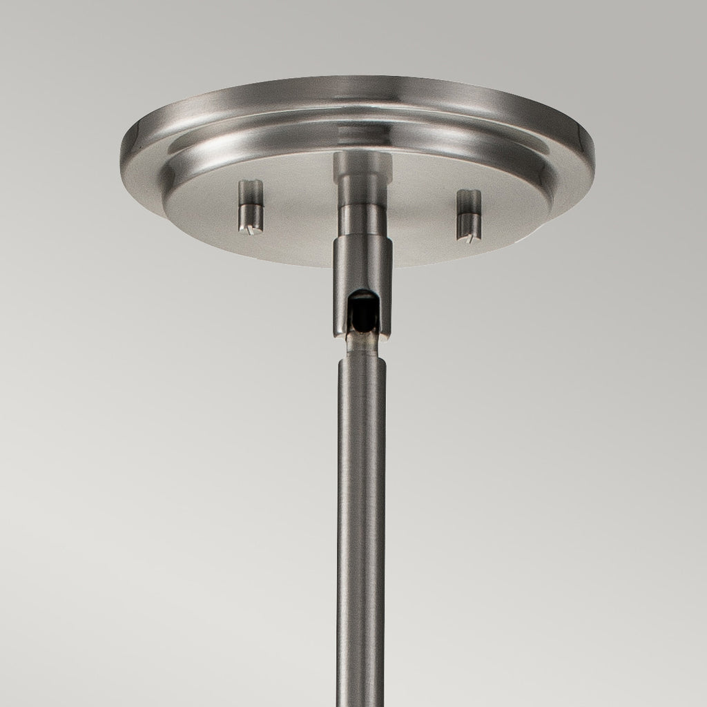 Quintiesse Somerset Medium Pendant in Brushed Nickel with Clear Shade