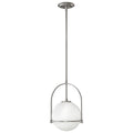 Quintiesse Somerset Medium Pendant in Brushed Nickel with Opal Shade