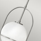 Quintiesse Somerset Medium Pendant in Brushed Nickel with Opal Shade
