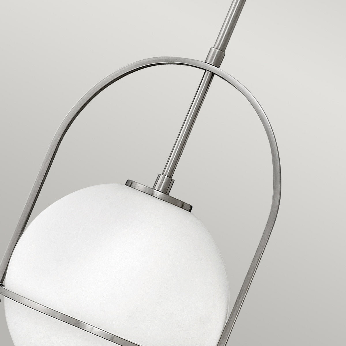 Quintiesse Somerset Medium Pendant in Brushed Nickel with Opal Shade