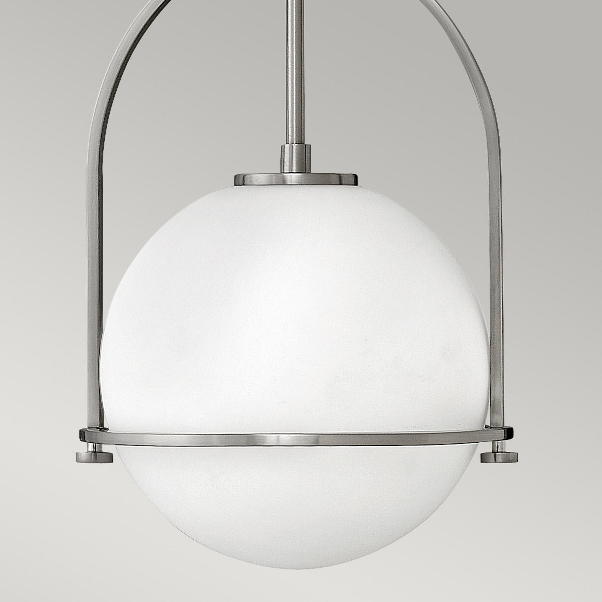 Quintiesse Somerset Medium Pendant in Brushed Nickel with Opal Shade