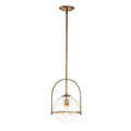Quintiesse Somerset Medium Pendant in Heritage Brass with Clear Shade