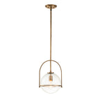 Quintiesse Somerset Medium Pendant in Heritage Brass with Clear Shade