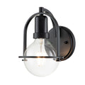 Quintiesse Somerset Wall Light in Black with Clear Shade