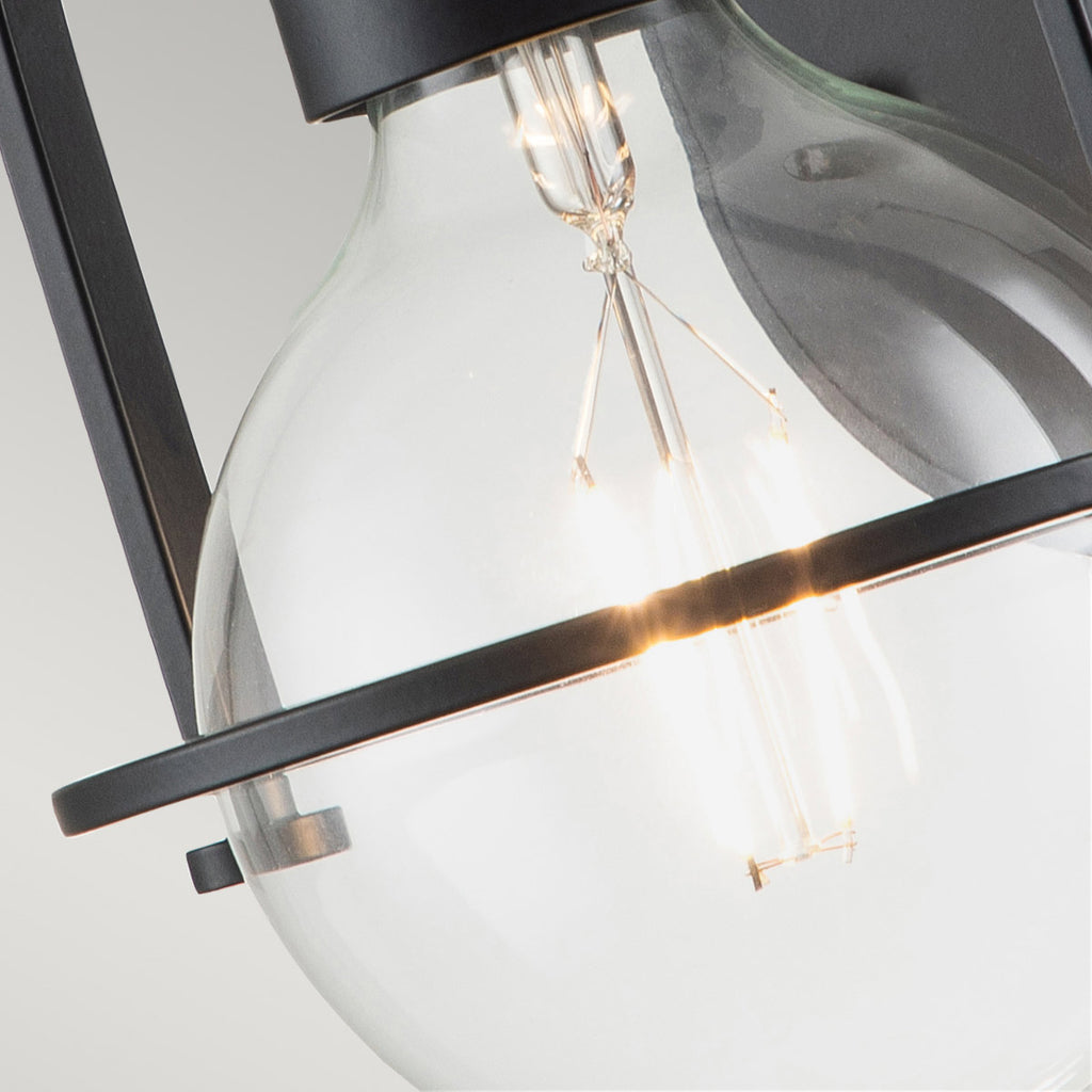 Quintiesse Somerset Wall Light in Black with Clear Shade