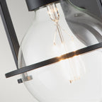 Quintiesse Somerset Wall Light in Black with Clear Shade