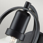 Quintiesse Somerset Wall Light in Black with Clear Shade