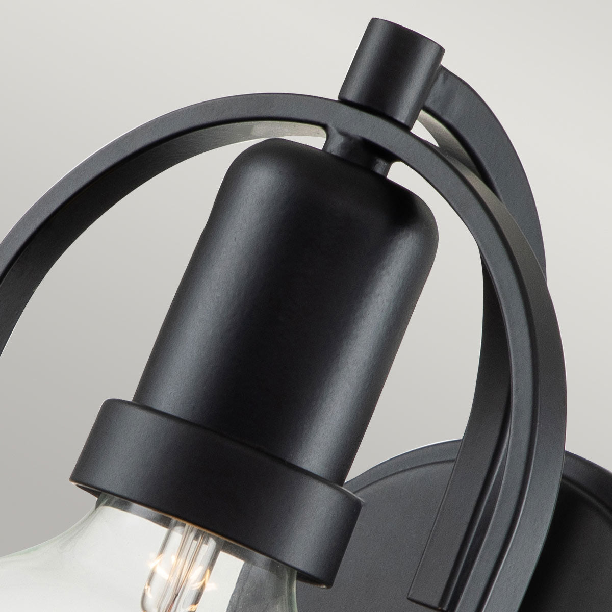 Quintiesse Somerset Wall Light in Black with Clear Shade