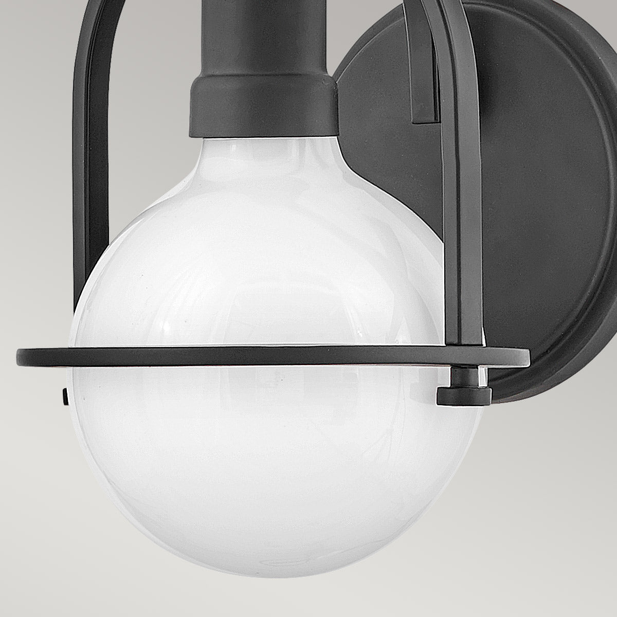 Quintiesse Somerset Wall Light in Black with Opal Shade