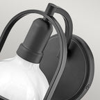 Quintiesse Somerset Wall Light in Black with Opal Shade