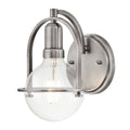 Quintiesse Somerset Wall Light in Brushed Nickel with Clear Shade