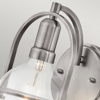 Quintiesse Somerset Wall Light in Brushed Nickel with Clear Shade