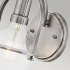 Quintiesse Somerset Wall Light in Brushed Nickel with Clear Shade