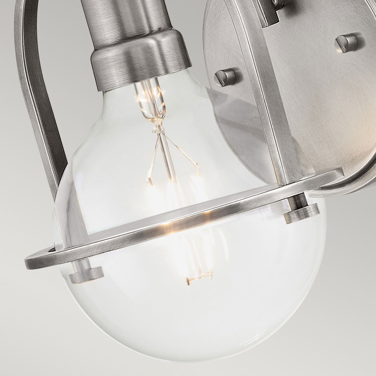 Quintiesse Somerset Wall Light in Brushed Nickel with Clear Shade