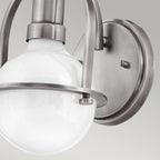 Quintiesse Somerset Wall Light in Brushed Nickel with Opal Shade
