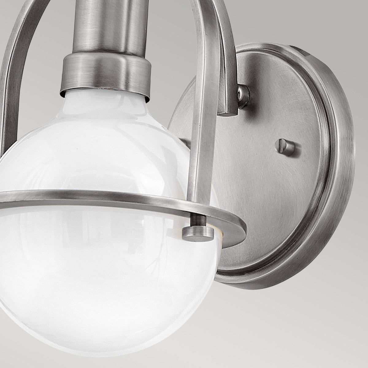 Quintiesse Somerset Wall Light in Brushed Nickel with Opal Shade