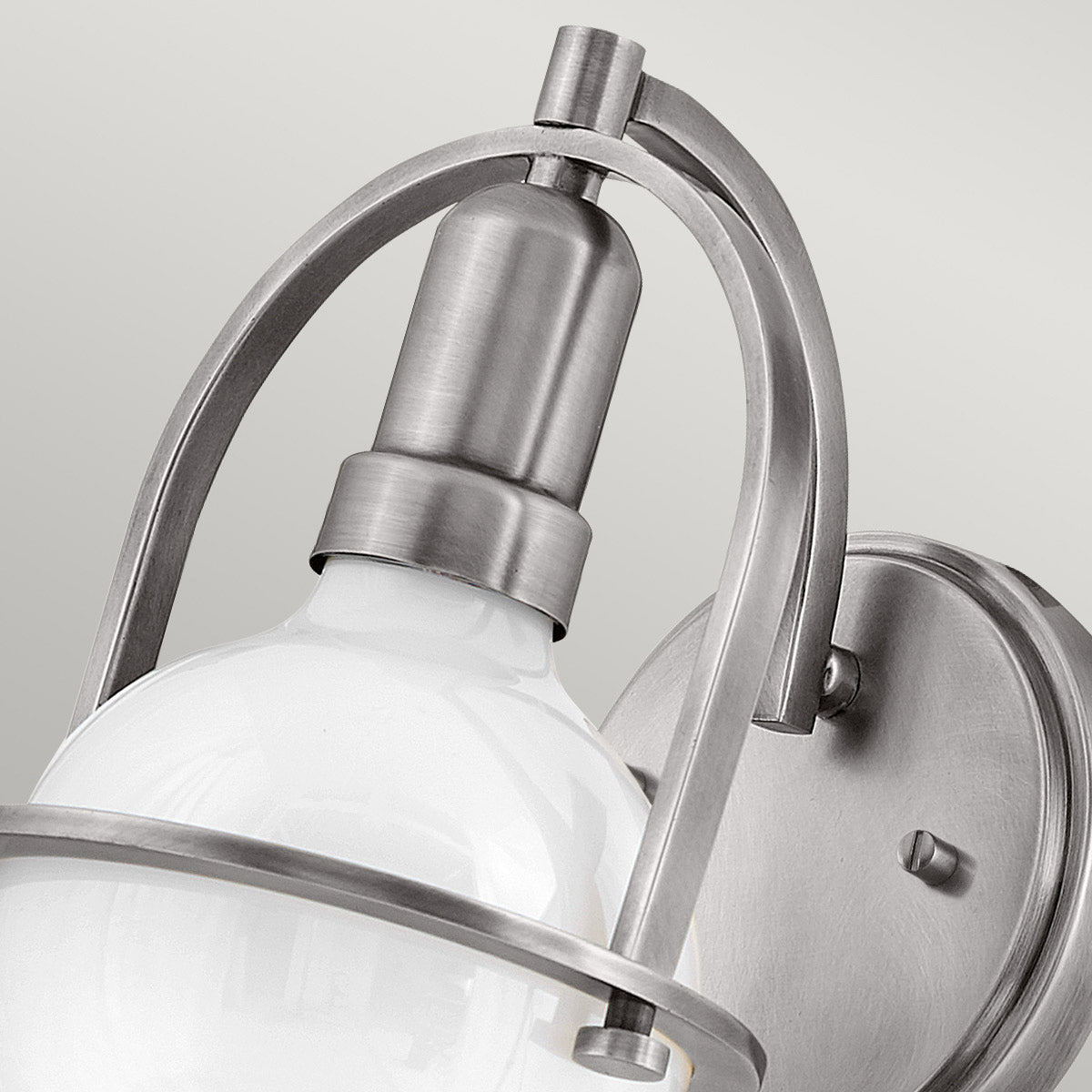 Quintiesse Somerset Wall Light in Brushed Nickel with Opal Shade