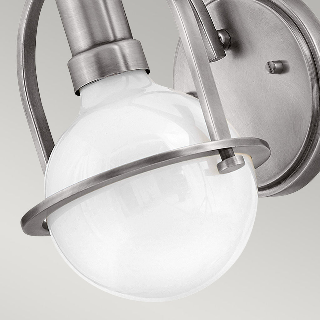 Quintiesse Somerset Wall Light in Brushed Nickel with Opal Shade