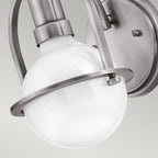 Quintiesse Somerset Wall Light in Brushed Nickel with Opal Shade