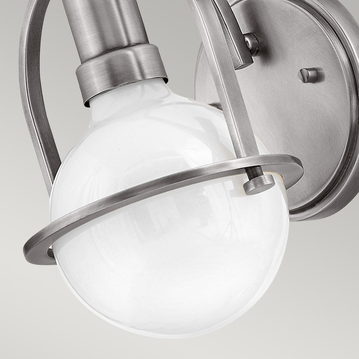 Quintiesse Somerset Wall Light in Brushed Nickel with Opal Shade