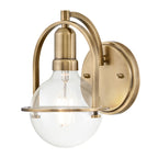 Quintiesse Somerset Wall Light in Heritage Brass with Clear Shade