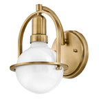 Quintiesse Somerset Wall Light in Heritage Brass with Opal Shade